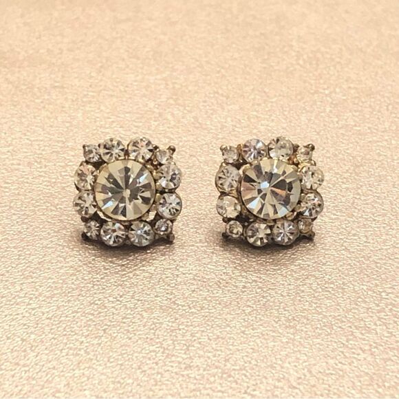 The Limited | Rhinestone Cluster Earrings | 3/4” Width - Picture 2 of 2